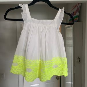 Neon yellow embroidered tank